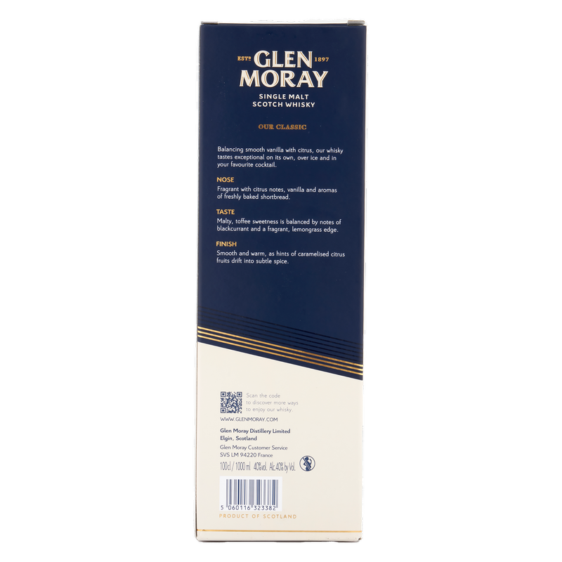 Glen Moray Single Malt Scotch Whisky, 1L