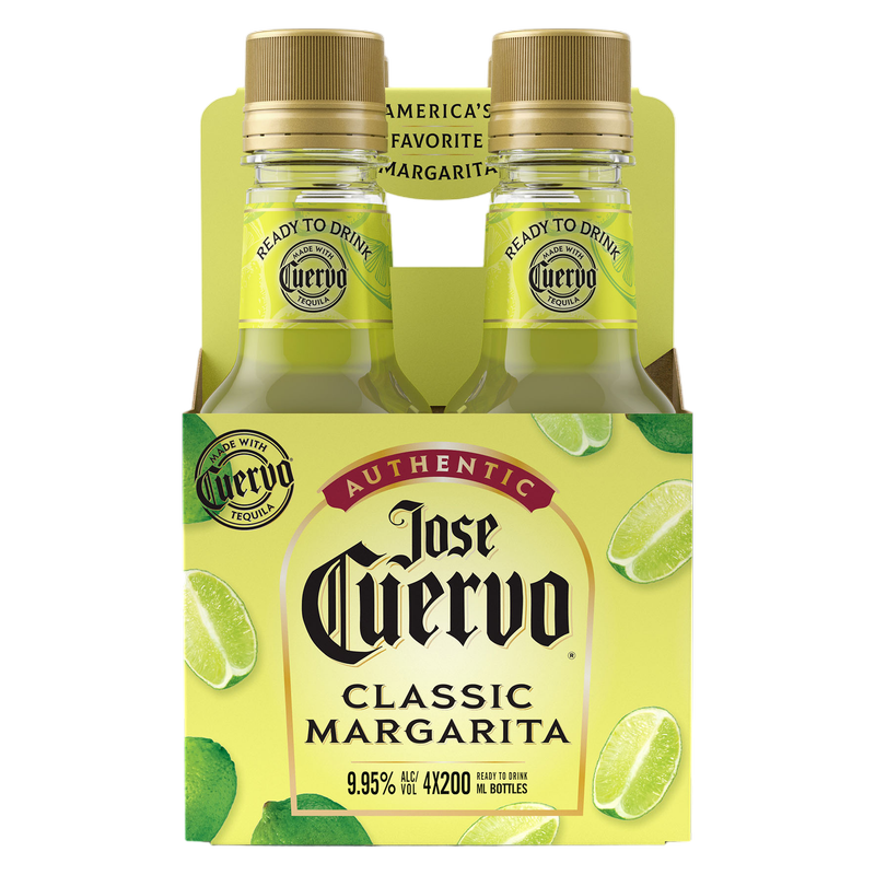 Jose Cuervo Authentic Margarita Classic Lime Ready to Drink Cocktail 4 pk 200ml Bottle 9.95% ABV