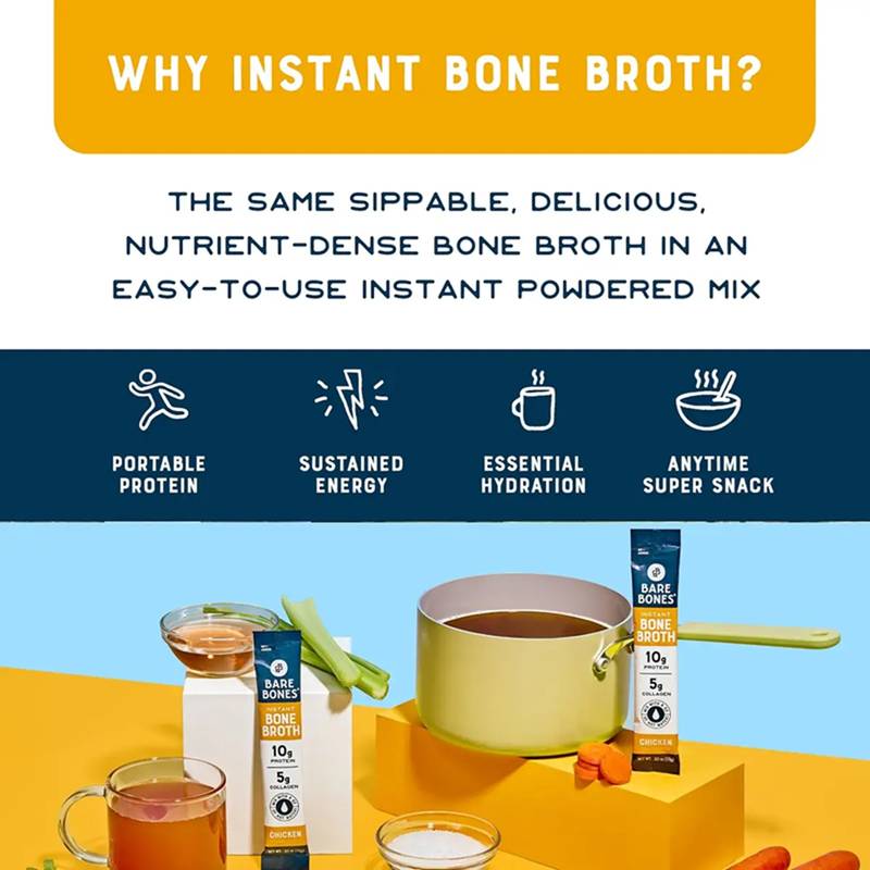 Bare Bones Broth Instant Powdered Chicken Broth 4ct 
