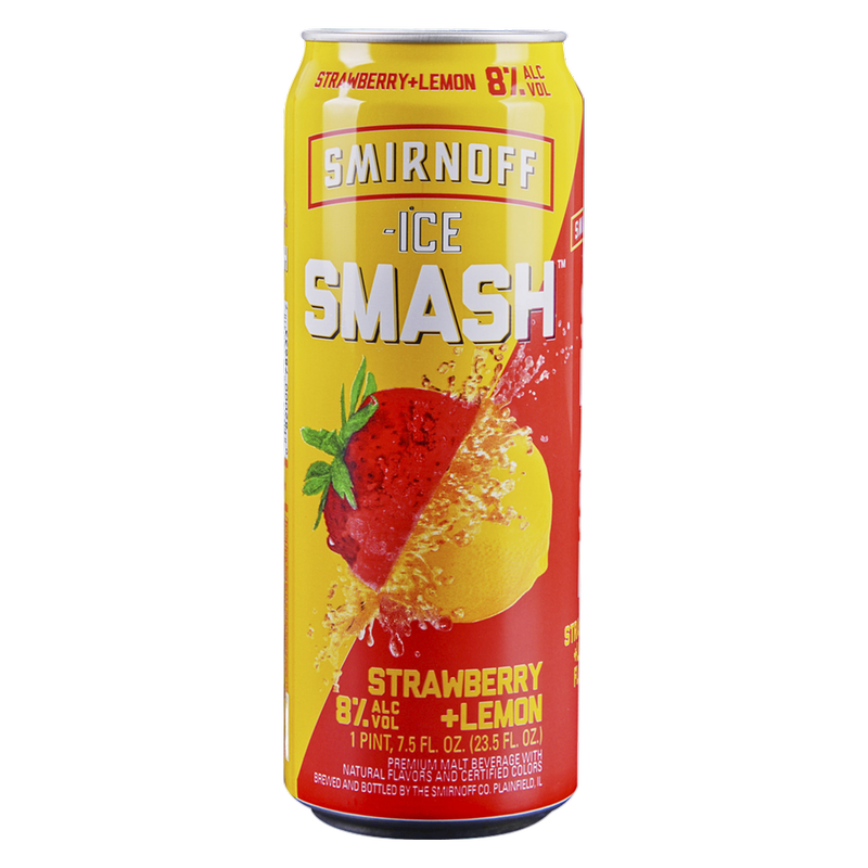 Smirnoff Smash Strawberry Lemon Single 24oz Can 8.0% ABV