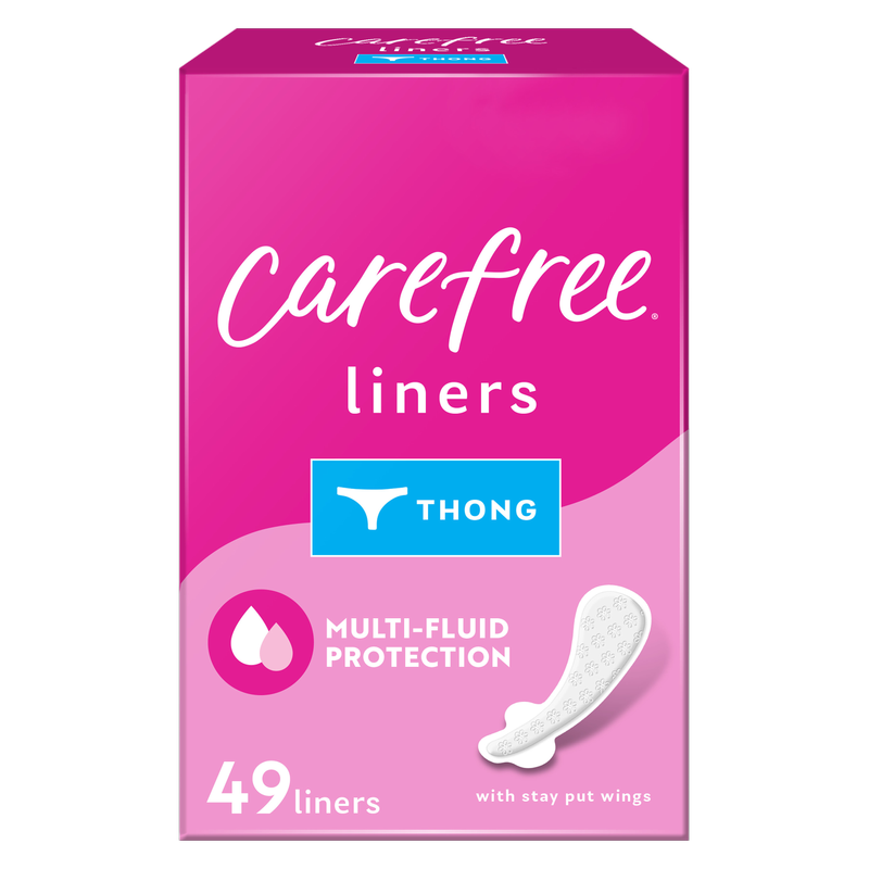Carefree Thong Panty Liners, Unscented 49ct