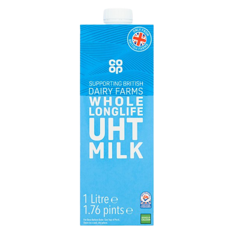Co-op Whole UHT Milk, 1L
