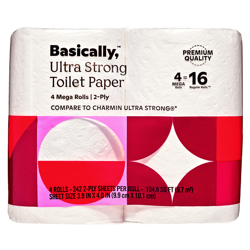 Basically, 4ct Ultra Strong Toilet Paper