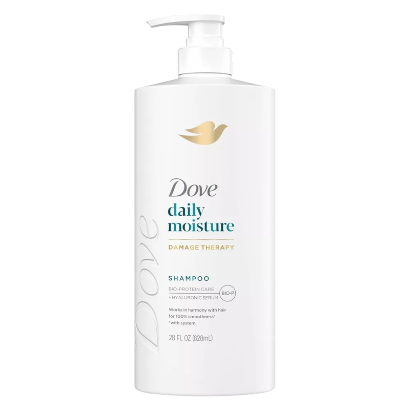 Dove Beauty Shampoo, Daily Moisture Hair with Hyaluronic Serum & Bio-Protein Care, 28oz