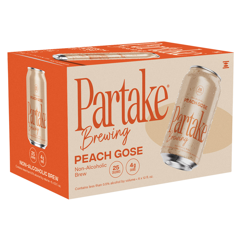Partake Brewing Peach Gose Non-Alcoholic 6pk 12oz Can 0.5% Abv