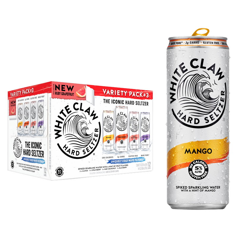 White Claw Seltzer Flavor No. 3 Variety 12pk 12oz Can 5.0% ABV