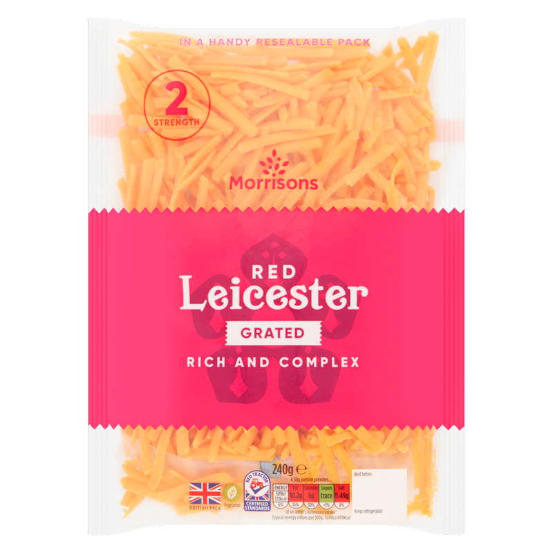 Morrisons Grated Red Leicester, 240g