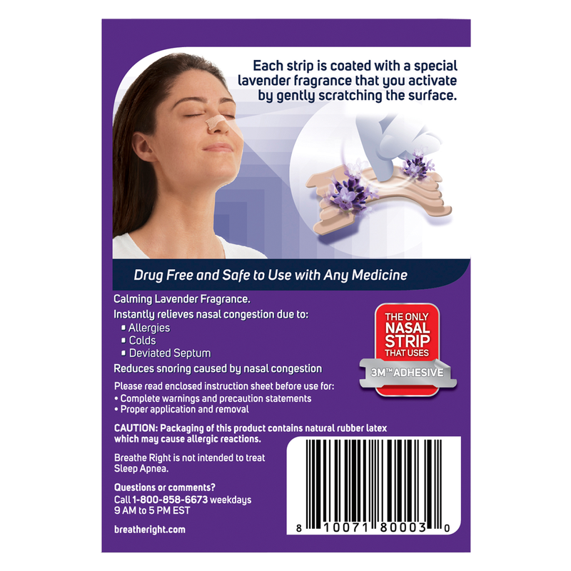 Breathe Right Lavender Scented Nasal Strips 26ct