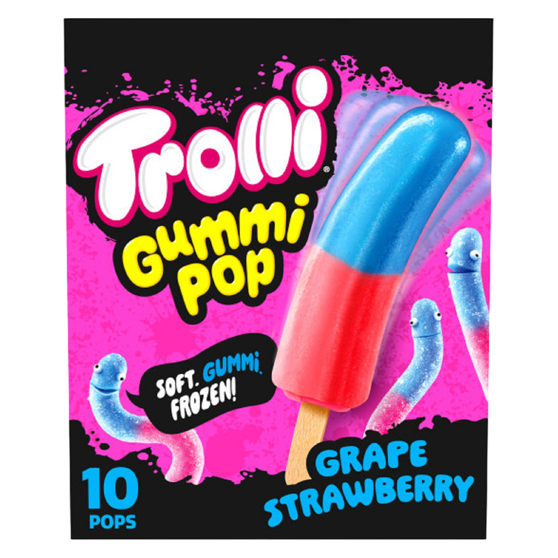Trolli Grape Strawberry Frozen Gummi Pops, 10pk