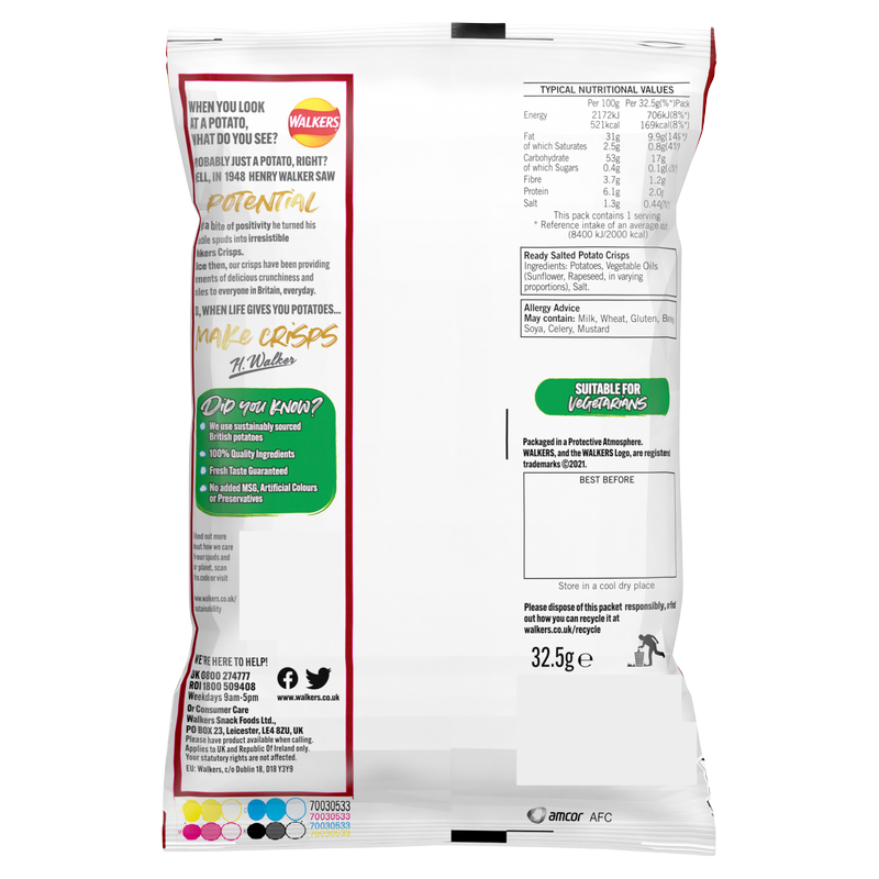 Walkers Ready Salted, 32.5g