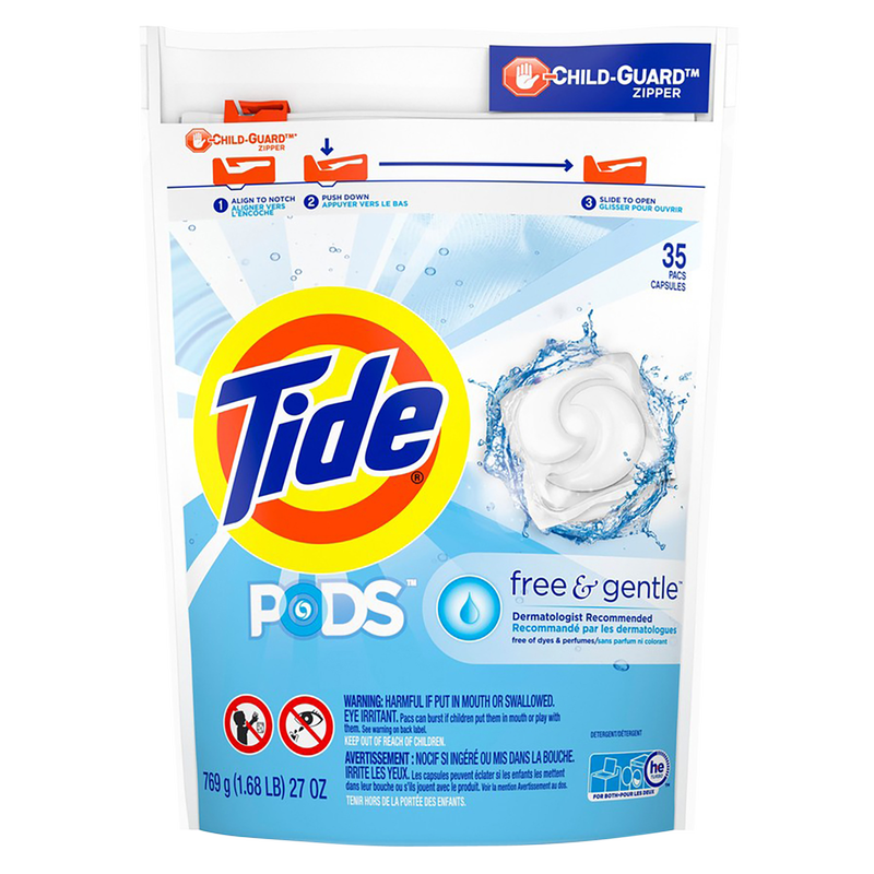 Tide Pods Free & Gentle Liquid Laundry Detergent Pacs 35ct