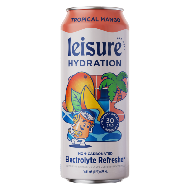 Leisure Hydration Tropical Mango Electrolyte Refresher 16oz Can