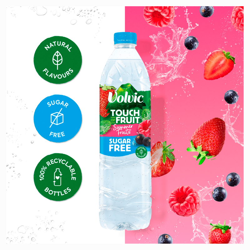 Volvic Summer Fruits Flavoured Water Sugar Free, 1.5L