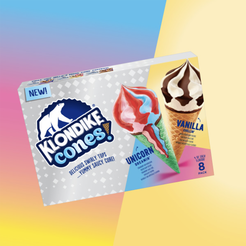 Klondike Cones Vanilla & Unicorn Frozen Dairy Dessert 8ct 30oz