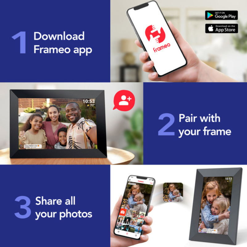 PRAKTICA 10" Digital Photo Frame with Wi-Fi & App, 1pcs