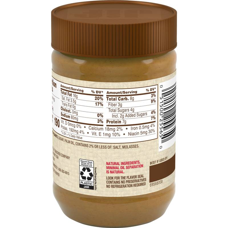 JIF Natural Peanut Butter Creamy Spread, 16oz. 