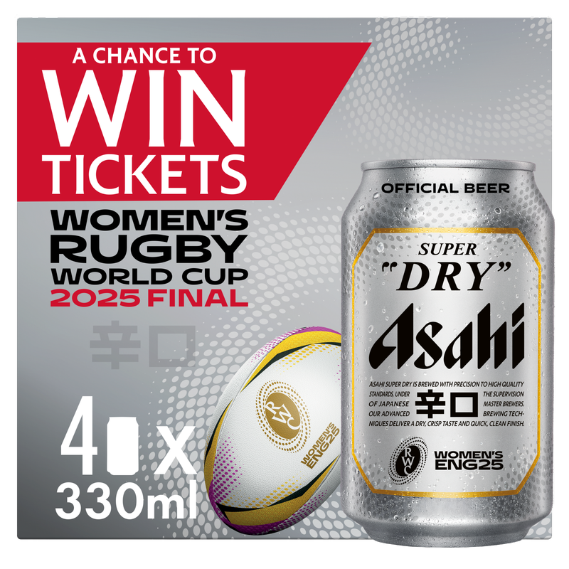 Asahi Super Dry Cans, 4 x 330ml