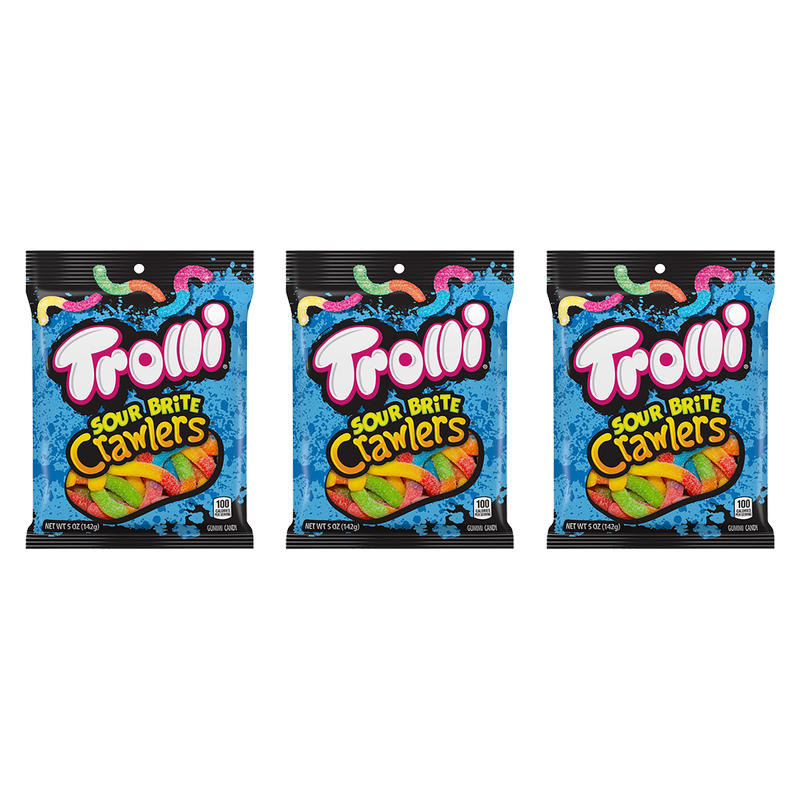 3ct Trolli Sour Brite Crawlers Gummy Candy 5oz
