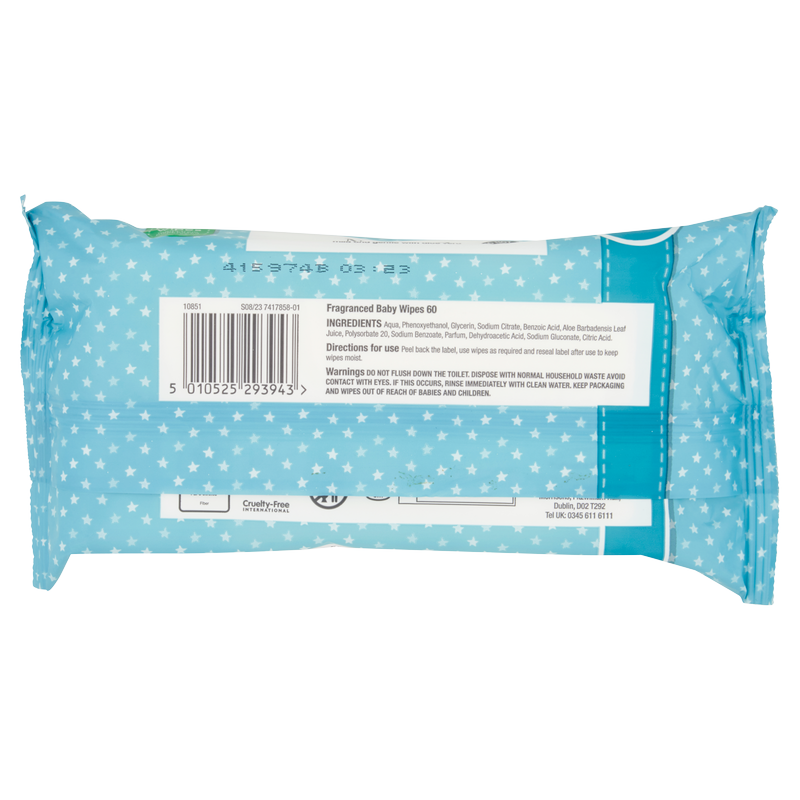 Nutmeg Fragranced Baby Wipes, 60pcs