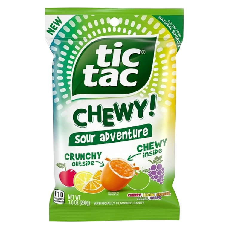 Tic Tac Chewy Sour Adventure Candy, Sour Candy, 7 oz