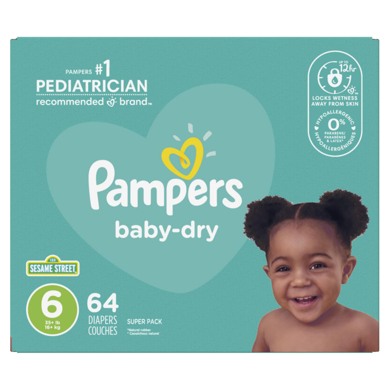 Pampers Baby-Dry Diapers Size 6 64ct