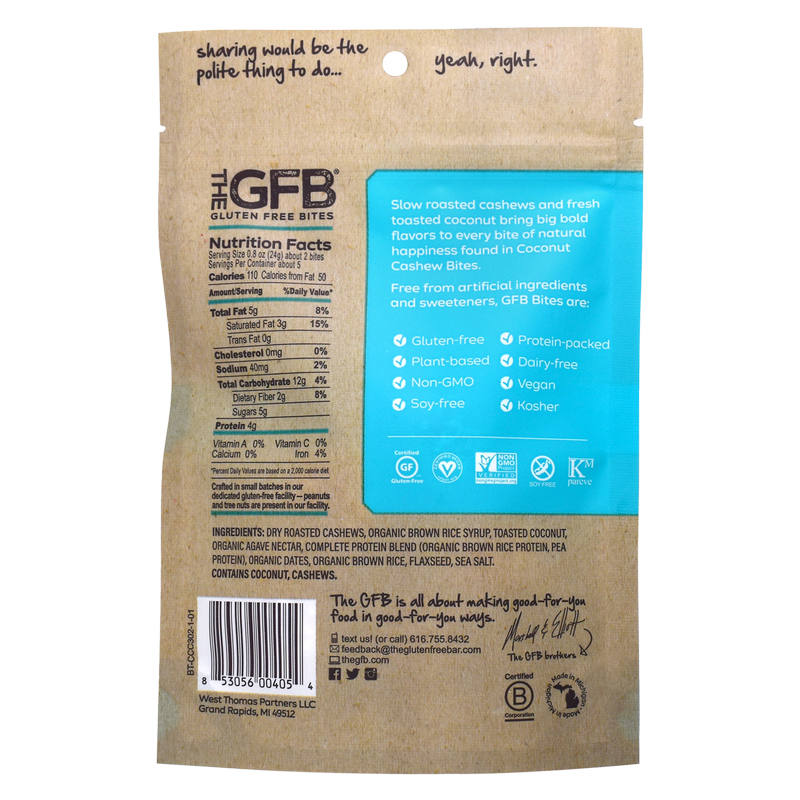 The GFB Coconut Cashew Bites 4oz Bag