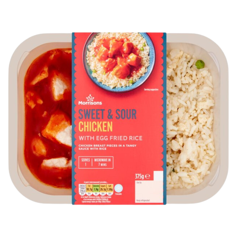Morrisons Sweet & Sour Battered Chicken with Egg Fried Rice, 400g