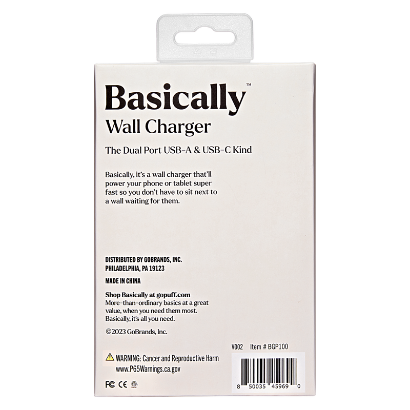 Basically, 20W Dual-Port USB-A and USB-C Wall Charger