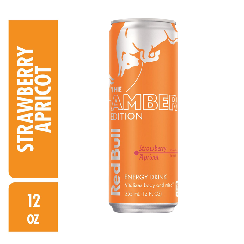 Red Bull Energy Drink The Amber Edition Strawberry Apricot 12oz Can