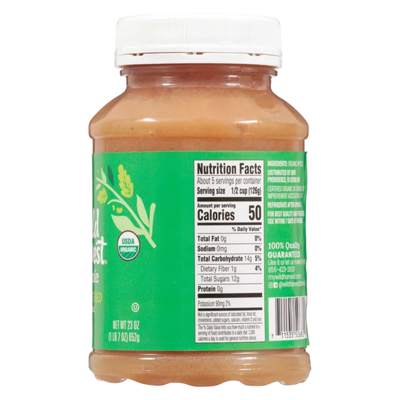 Wild Harvest Organic Unsweetened Apple Sauce, 23oz. 