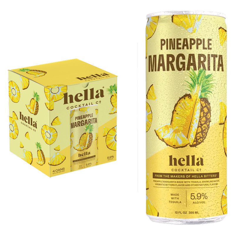 Hella Pineapple Margarita 4pk 12oz Can 5.9% ABV
