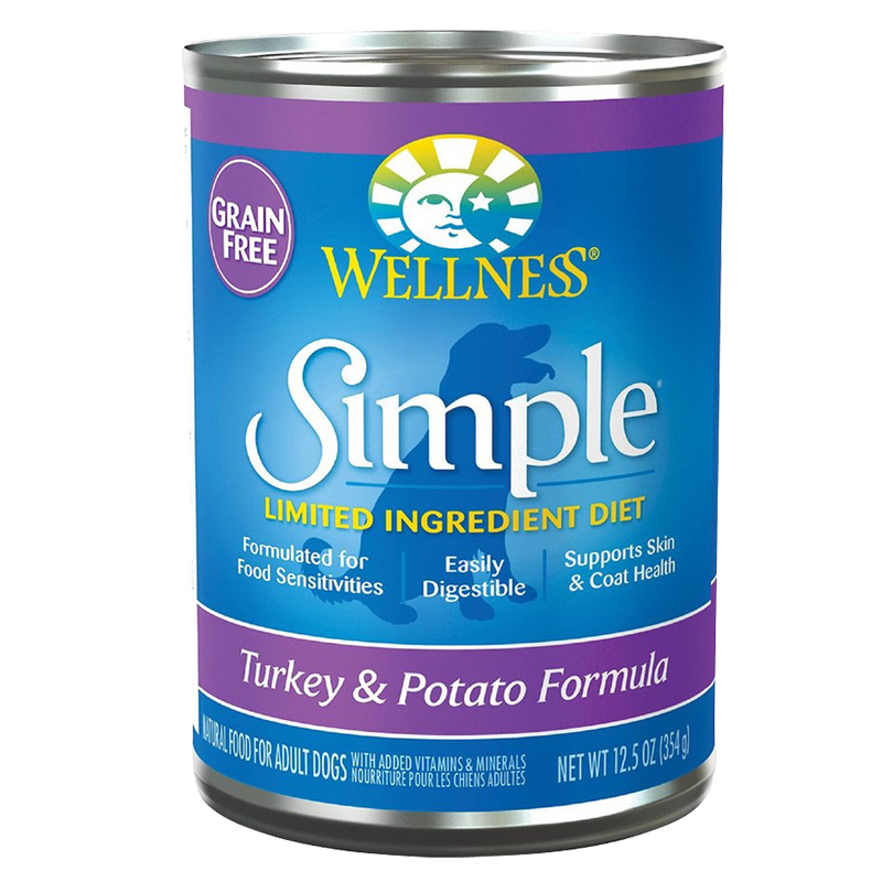 4 Ct Wellness Simple Turkey & Potato Canned Wet Dog Food 12.5oz