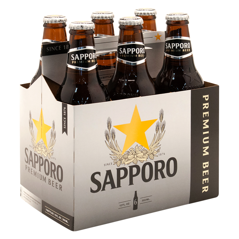 Sapporo Premium Beer 6pk 12oz BTL 4.9% ABV