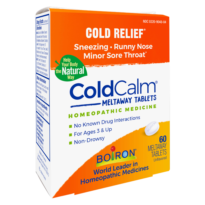 Boiron ColdCalm Tablets for Relief of Common Cold, Non-Drowsy, 60 Count