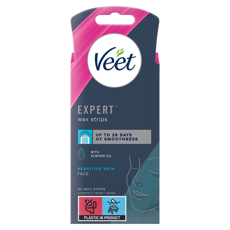 Veet Expert Wax Strips Face Sensitive, 40pcs
