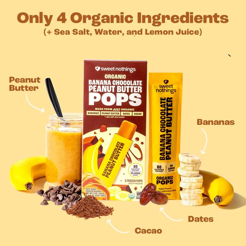 Sweet Nothings Banana Chocolate Peanut Butter Pops, 9oz.