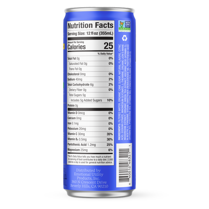 Emotional Utility Mango Passionfruit Mood & Motivation Sparkling Beverage 12oz Can
