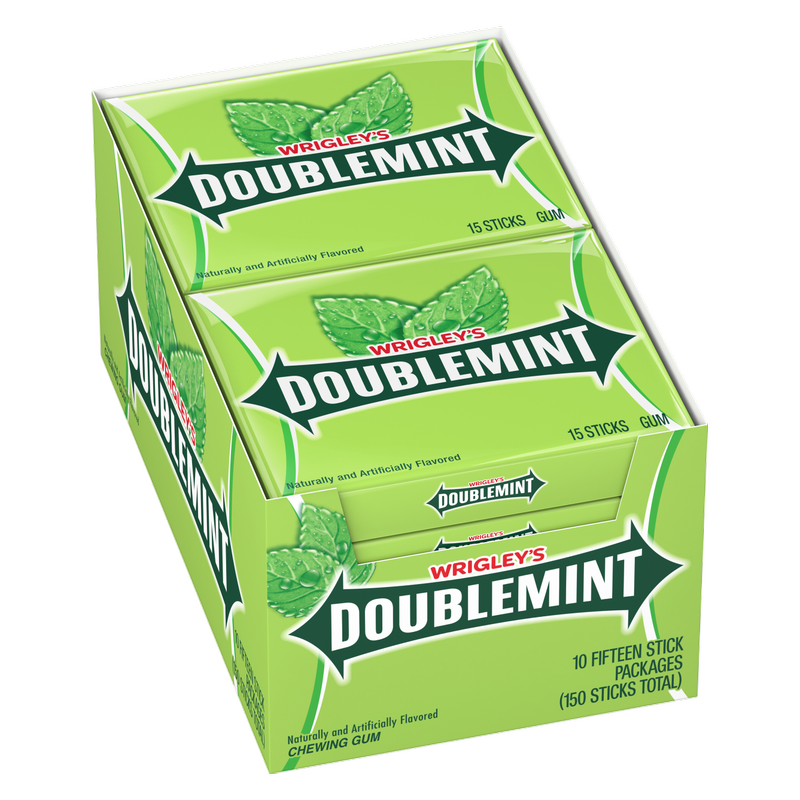 WRIGLEY'S DOUBLEMINT Mint Gum Chewing Gum Bulk Pack, 15 Stick (Pack of 10)