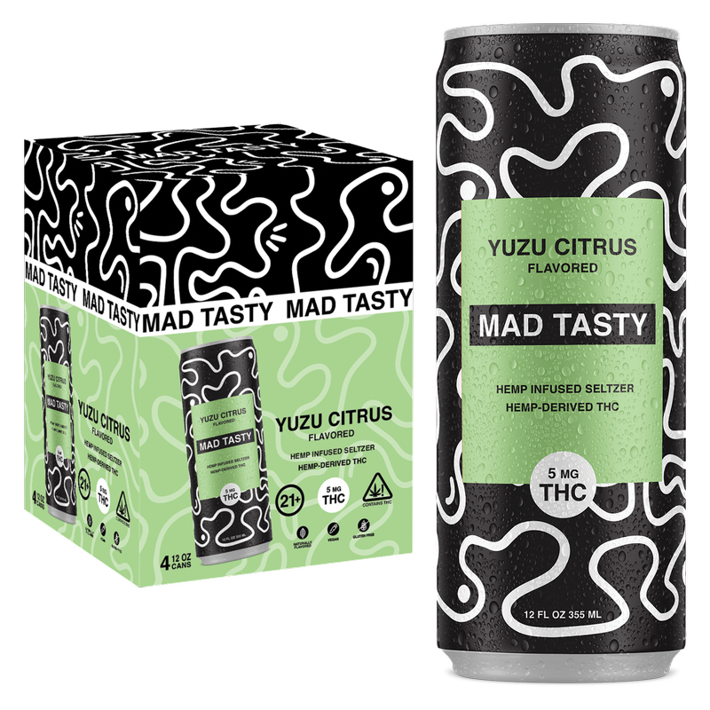Mad Tasty 5mg THC Yuzu Citrus Seltzer 4pk 12oz Cans