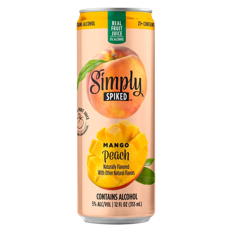 Simply Spiked Peach Mango Single 12oz Can 5% ABV