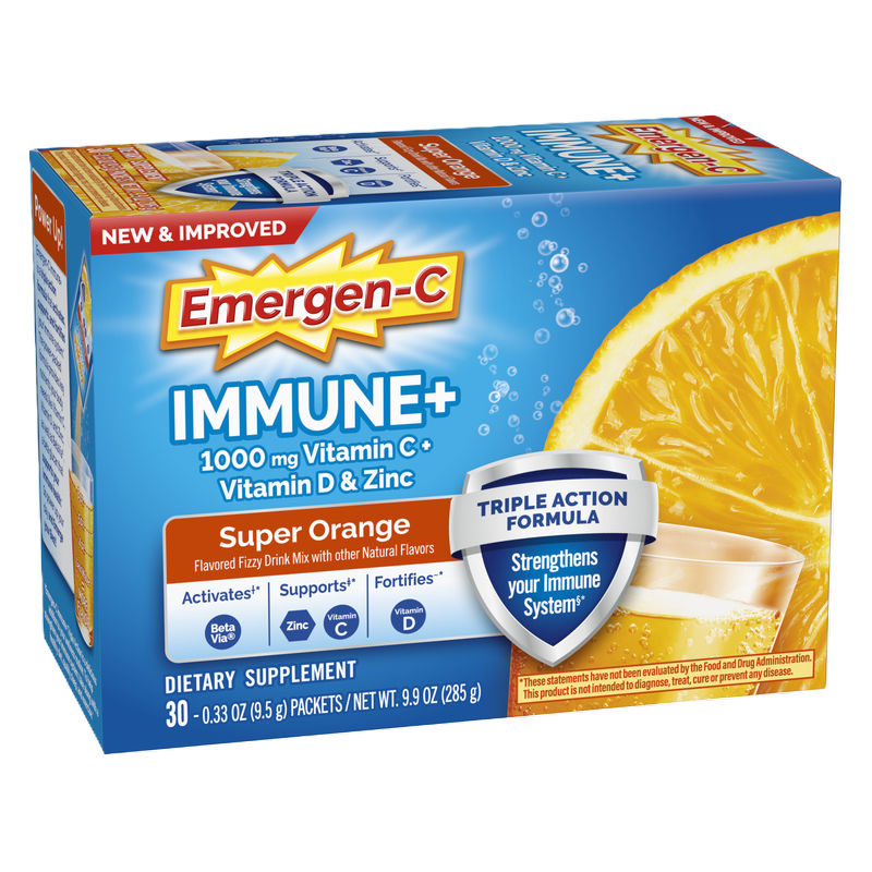 Emergen-C Immune+ Triple Action Powder in Super Orange 30ct