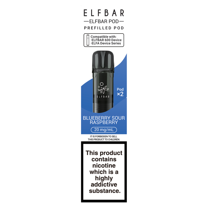 Elf Bar 600 Prefilled Pods Blueberry Sour Raspberry 20mg/ml, 2pcs