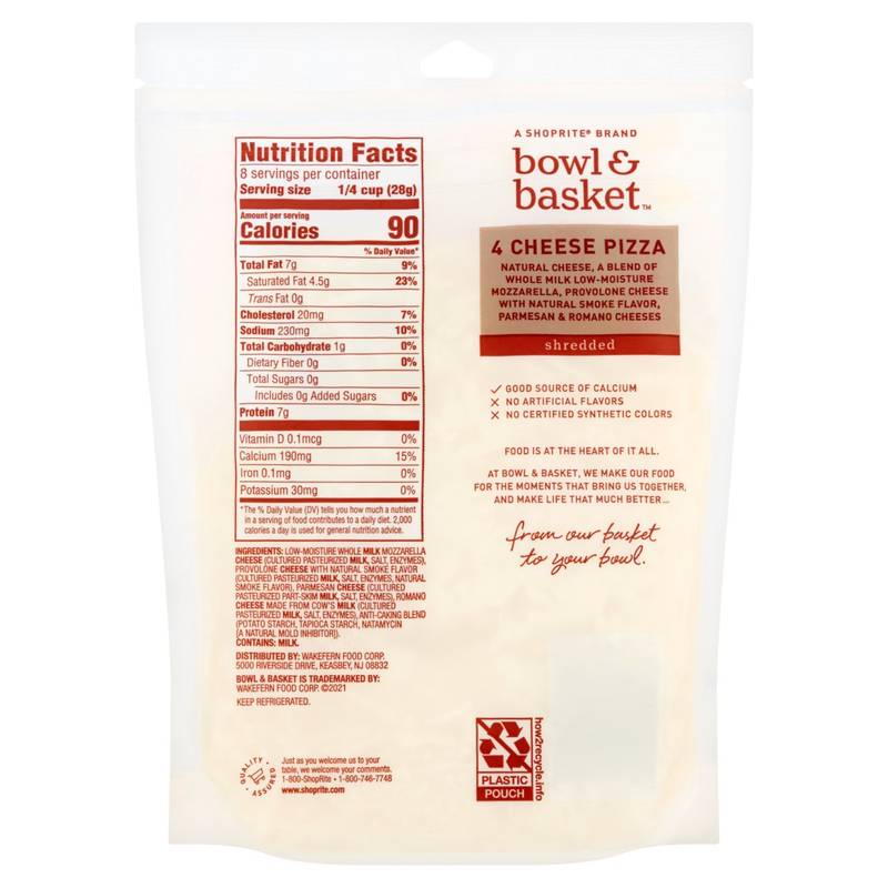 Bowl & Basket Shredded 4 Cheese Pizza - 8oz