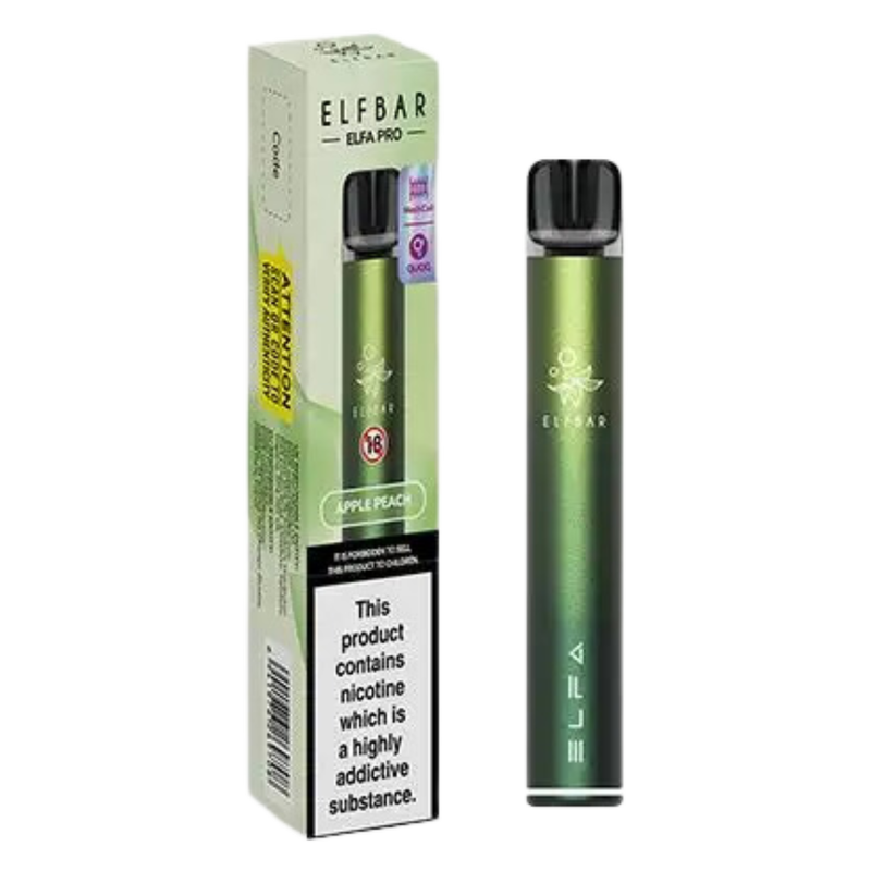 Elf Bar Elfa PRO Prefilled Pod Vape Kit Aurora Green with Apple Peach 20mg/ml, 2ml