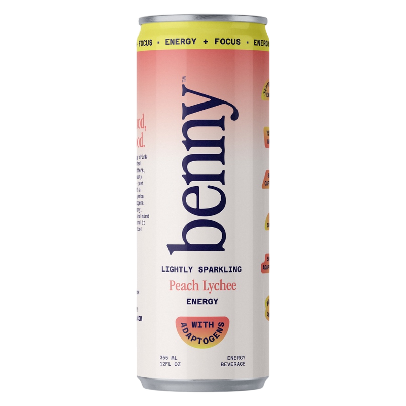 Benny Everyday Energy Peach Lychee 12oz Can