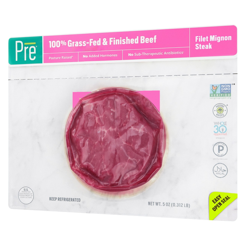 Pre Filet Mignon 100% Grass Fed & Finished Beef - 5oz