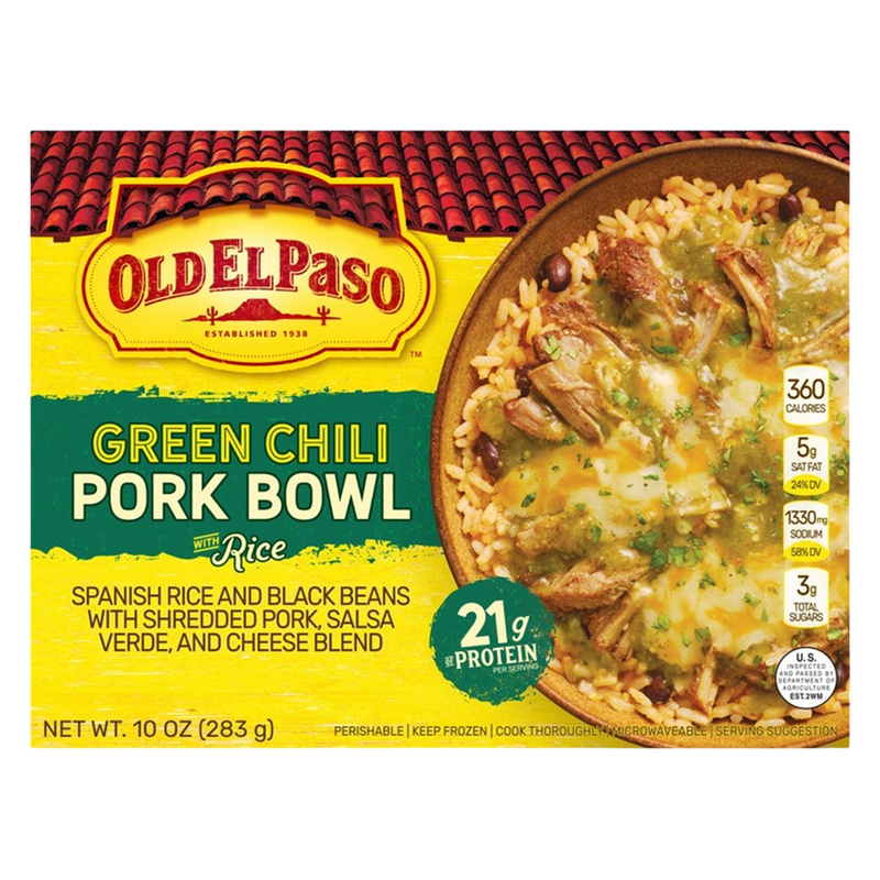 Old El Paso Green Chili Pork Bowl 10oz