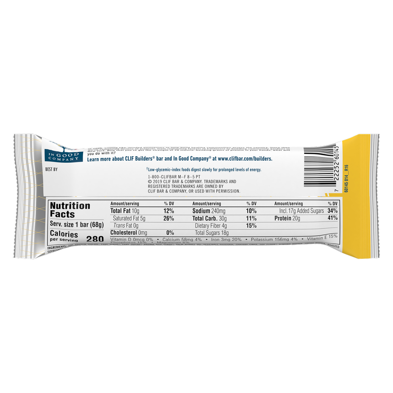 CLIF Builders Vanilla Almond Flavor Protein Bar 2.4oz