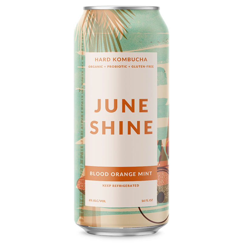 JuneShine Blood Orange Mint Hard Kombucha Single 16oz Can 6.0% ABV