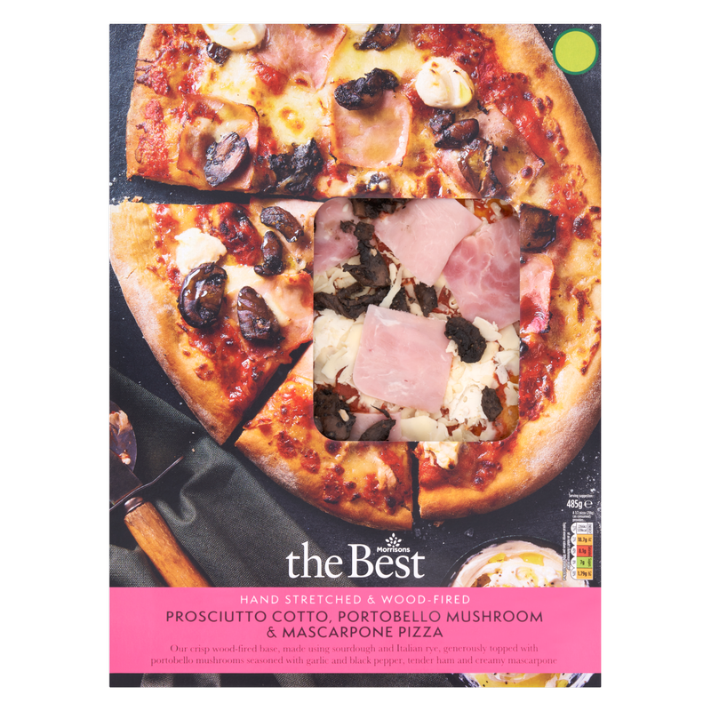 Morrisons The Best Ham Mushroom & Mascarpone Pizza, 485g